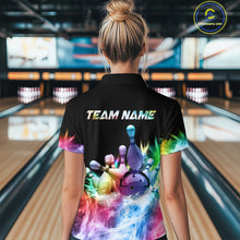 Load image into Gallery viewer, Icy Colorful Light Women's Bowling Shirt Custom Bowling Jersey Outfit Team Polo &amp; Quarter Zip TDM4654