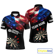 Load image into Gallery viewer, Personalized Glowing American Flag Darts Shirt For Men Custom Patriotic Darts Team Jerseys TDM4265