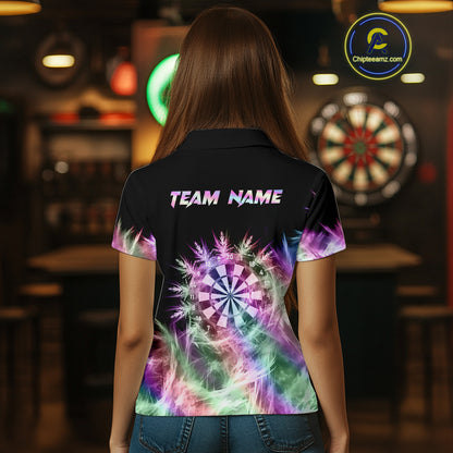 Icy Holographic Light Womens Darts Polo & Quarter Zip Shirts Custom Dart Shirt For Team Darts Jersey TDM5324
