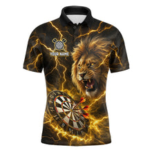 Load image into Gallery viewer, Custom Yellow Dartboard Thunder Lightning Lion Darts Shirt For Men, Darts League Team Jersey TDM5815