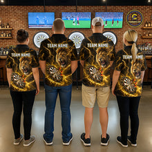 Load image into Gallery viewer, Custom Yellow Dartboard Thunder Lightning Lion Darts Shirt For Men, Darts League Team Jersey TDM5815