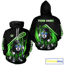 Load image into Gallery viewer, Green Funny 8 Ball Pool Billiard Hoodie For Men And Women Custom 8 Ball Hoodie Team Jersey TDM5833