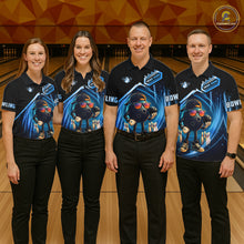 Load image into Gallery viewer, Blue Funny Bowling Ball Shirt For Women Custom Bowling Jersey, Bowling Team Shirt Polo &amp; Quarter Zip TDM5836