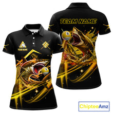 Load image into Gallery viewer, Yellow 9 Ball Pool Billiard Shark Polo &amp; Quarter Zip For Women Custom Team League Billiard Jerseys TDM4475