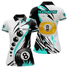 Load image into Gallery viewer, Personalized Billiard 8 Ball &amp; 9 Ball Pool Shirts For Women Custom Billiard Team Jerseys | Turquoise TDM2410