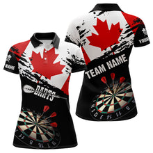 Load image into Gallery viewer, Personalized Grunge Canada Flag Dart Polo Shirts For Women Custom Patriotic Canadian Dart Jerseys TDM1187