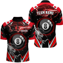 Load image into Gallery viewer, Canada Flag Lightning 8 Ball Billiard Jerseys For Men Custom Patriotic Team League Billiard Shirts TDM1954