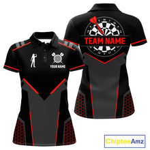 Load image into Gallery viewer, Darts Jersey For Women Custom Polo &amp; Quarter Zip Darts Tournament Team Shirt  |Red TDM4746