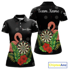 Load image into Gallery viewer, Personalized Tropical Flamingo Darts Shirt For Women Custom Funny Darts Jerseys Custom Darts Gifts TDM4345