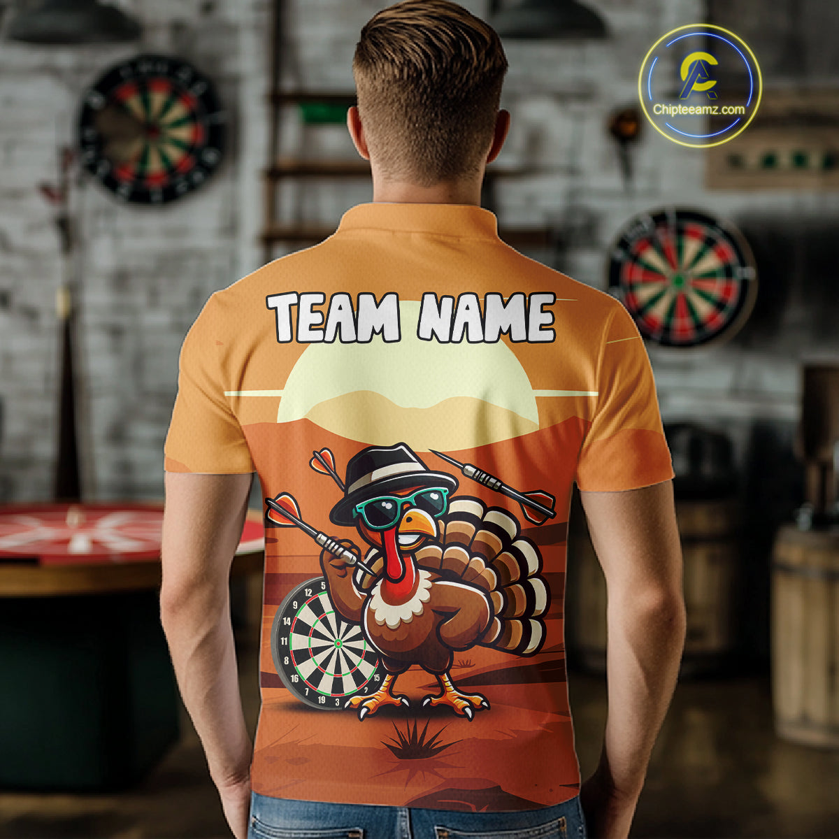 Funny Turkey Darts Shirt For Men Custom Thanksgiving Shirts For Darts Lover, Darts Team Jersey TDM4818