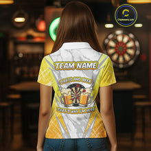 Load image into Gallery viewer, Darts And Beer That's Why I'm Here Custom Grunge Dart Shirt For Women, Drinking Darts Jerseys |White TDM4233