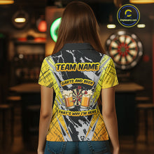Load image into Gallery viewer, Darts And Beer That's Why I'm Here Custom Grunge Dart Shirt For Women, Drinking Darts Jerseys |Black TDM4234