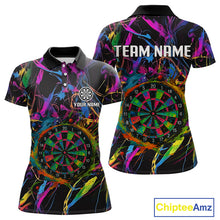 Load image into Gallery viewer, Funny Colorful Dartboard Graffiti Style Dart Shirts For Women Custom Darts Team Jerseys, Darts Gifts TDM4113