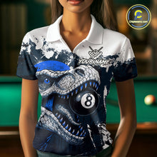 Load image into Gallery viewer, Personalized Sauropod 8 Ball Billiard Shirt For Women Custom Billiard Team Shirts, Pool Jersey |Blue TDM4767