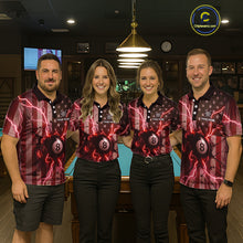 Load image into Gallery viewer, Red 8 Ball Lightning American Flag Billiard Shirt For Men Custom Patriotic Pool Team Jersey TDM5403