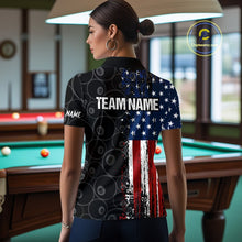 Load image into Gallery viewer, Grunge American Flag 8 Ball Pool Billiard Shirt For Women Custom Patriotic Billiard Team Jersey TDM5428