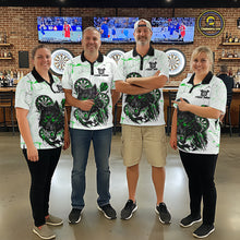 Load image into Gallery viewer, White Grunge Wolf Dart Shirt &amp; Pocket Option Custom Women&#39; Dart Jersey|Green TDM5442