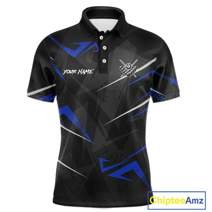 Black And Blue 8 Ball Crown Billiard Shirt For Men Custom Pool Team Jersey Polo & 1/4 Zip TDM5922