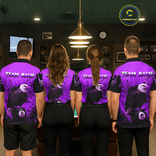 Load image into Gallery viewer, Purple 8 Ball Pool Eagle Paint Splash Billiard Shirt For Men Custom Billiard Jersey Polo &amp; 1/4 Zip TDM5493