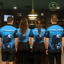 Load image into Gallery viewer, Blue 8 Ball Pool Eagle Paint Splash Billiard Shirt For Men Custom Billiard Jersey Polo &amp; 1/4 Zip TDM5494