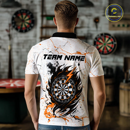 White Grunge Wolf Dart Shirt & Pocket Option Custom Men's Dart Jersey|Orange TDM5511