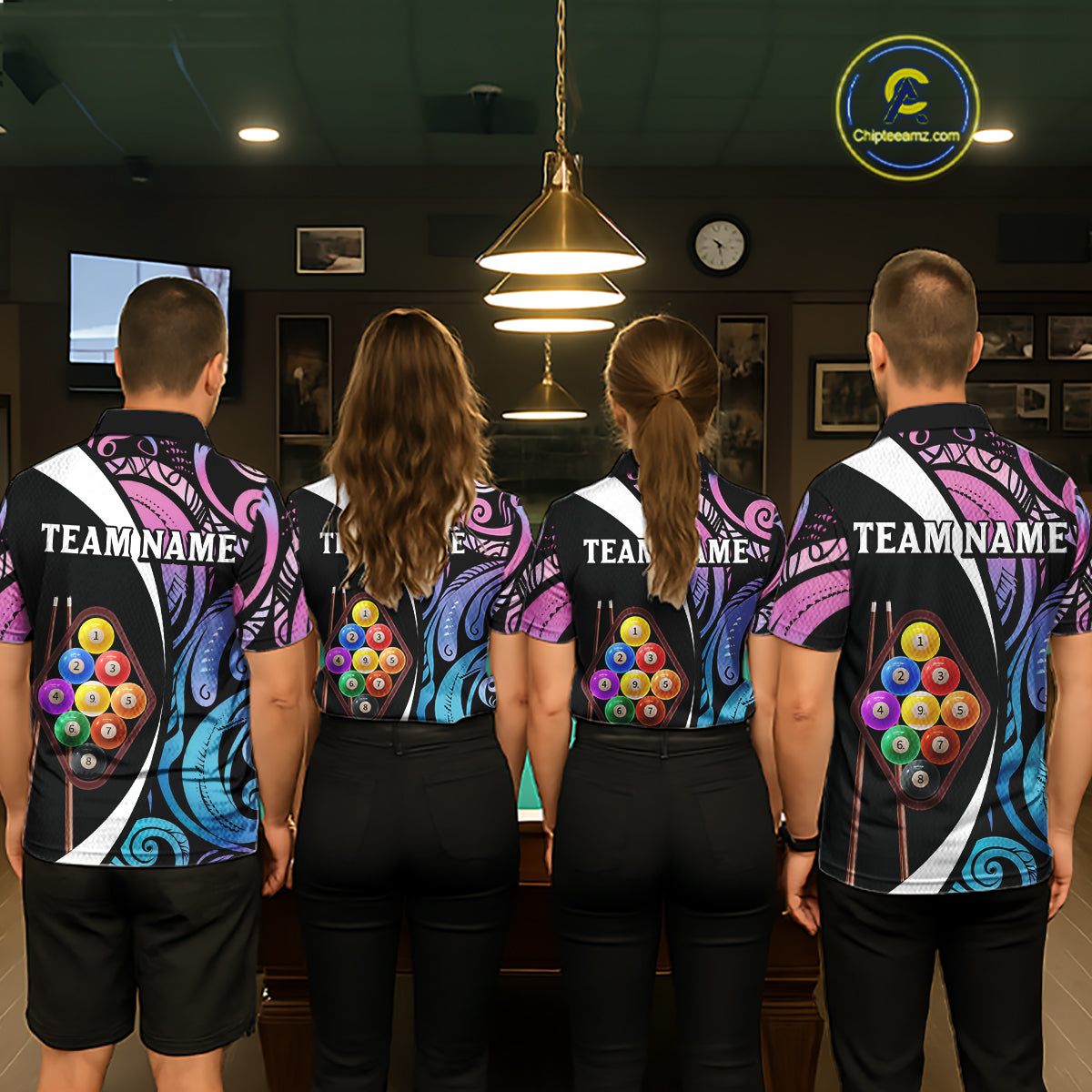 Personalized Tribal 9 Ball Billiard Shirt For Women Custom 9 Ball Pool Team Jersey Polo & 1/4 Zip TDM6128