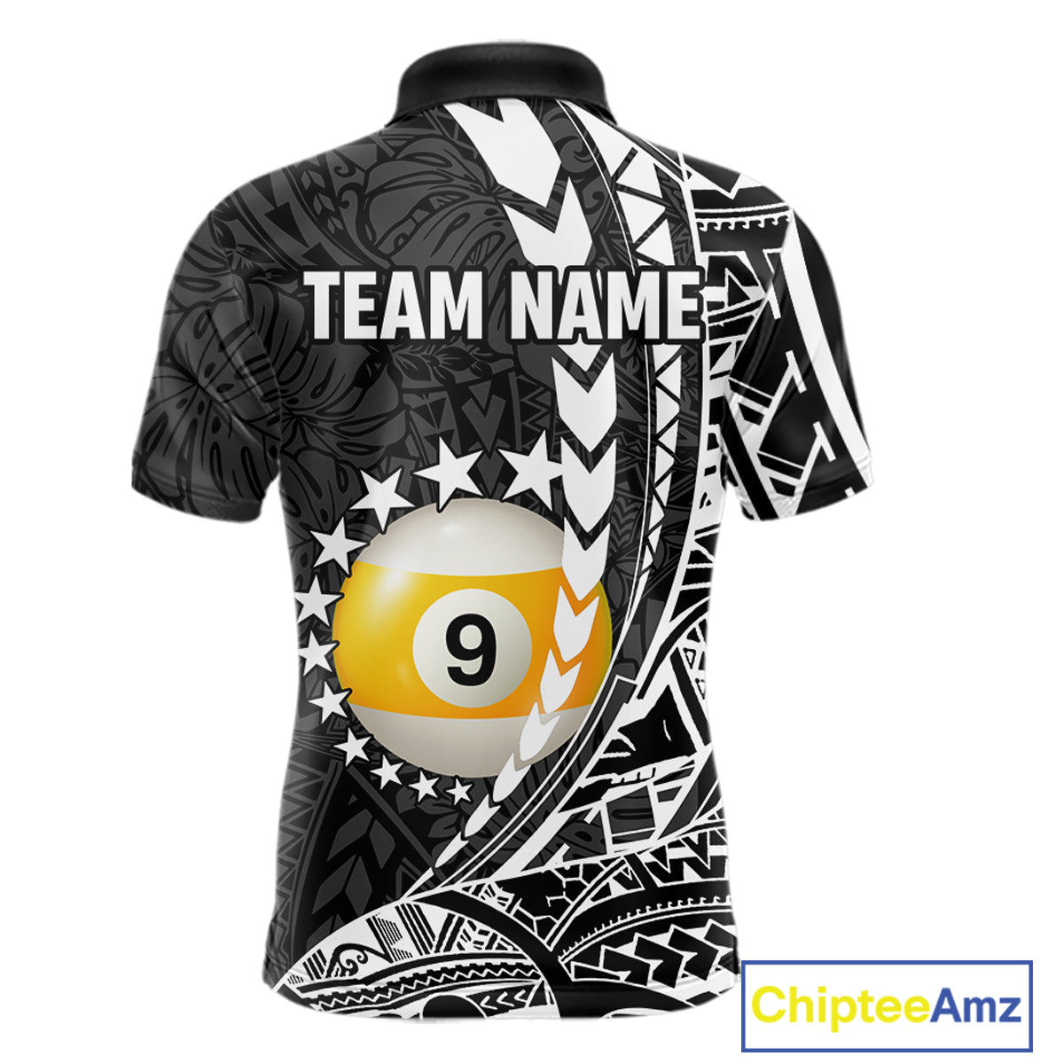 Custom White Black 8 Ball & 9 Ball Tribal Billiard Shirt For Men, Funny Pool Team Jersey  TDM5847