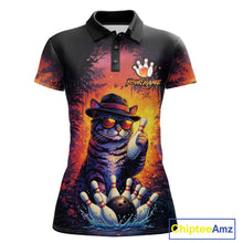 Load image into Gallery viewer, Personalized Vintage Funny Cat Bowling Shirt For Women Custom Bowling Jersey Team Polo &amp; 1/4 Zip TDM5861