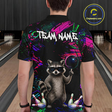 Load image into Gallery viewer, Personalized Funny Raccoon Graffiti Bowling Jersey For Men, Bowling Team Shirts Polo &amp; 1/4 Zip TDM6557