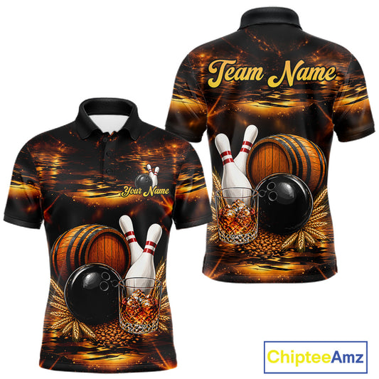Personalized Vintage Bourbon Bowling Shirt For Men, Funny Bowling Jersey Team Polo & 1/4 Zip TDM6420