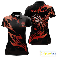 Load image into Gallery viewer, Black And Red Dartboard Tribal Darts Polo &amp; 1/4 Zip Custom Darts Shirt For Women, Darts Team Jersey TDM5367