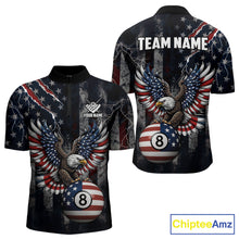 Load image into Gallery viewer, Grunge American Flag Eagle Patriotic Billiard Shirt For Men Custom 8 Ball Pool Team Jersey TDM5379