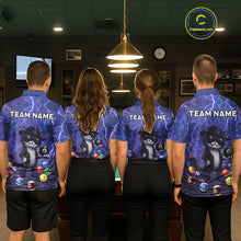 Load image into Gallery viewer, Purple Funny Cat Lightning Billiard Shirt For Men Custom 8 Ball Pool Team Jersey Polo &amp; 1/4 Zip TDM5912