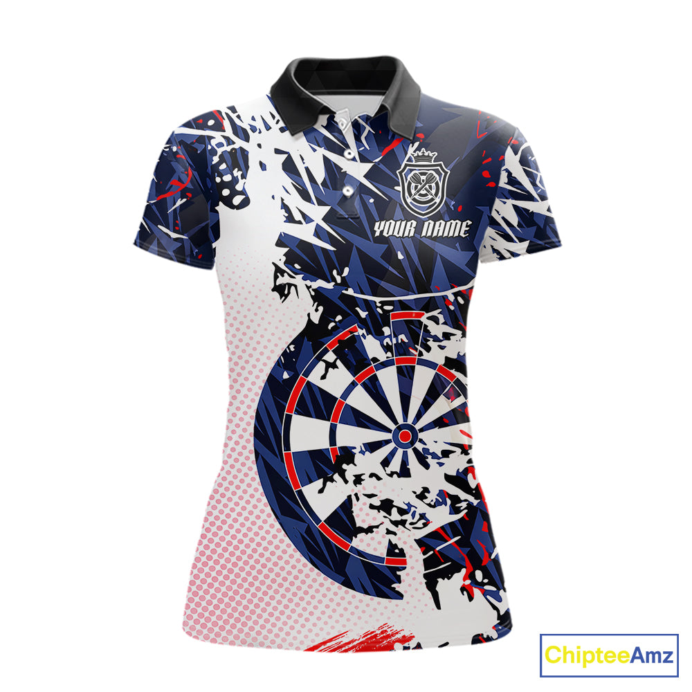 Personalized Paint Splash Darts Shirt For Women Custom Darts Jersey Team Polo & 1/4 Zip |Red TDM6063
