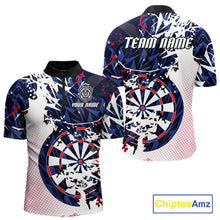 Load image into Gallery viewer, Personalized Paint Splash Darts Shirt For Men Custom Darts Jersey Team Polo &amp; 1/4 Zip |Red TDM6063