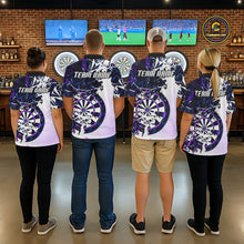 Load image into Gallery viewer, Personalized Paint Splash Darts Shirt For Men Custom Darts Jersey Team Polo &amp; 1/4 Zip |Purple TDM6064