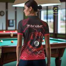 Load image into Gallery viewer, Personalized Red 8 Ball Lightning Cobra Snake Women's Billiards Shirts Custom Pool Team Jerseys TDM5197