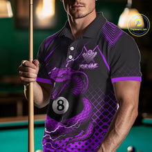 Load image into Gallery viewer, Personalized Purple 8 Ball Lightning Cobra Snake Men's Billiards Shirts Custom Pool Team Jerseys TDM5199