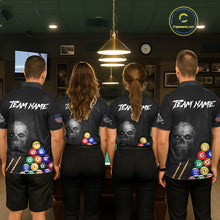 Load image into Gallery viewer, Personalized Grunge Skull Billiard Shirt For Men Custom Pool Team Jersey Polo &amp; 1/4 Zip TDM5920