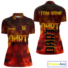 Load image into Gallery viewer, Persionalized Full Flames And Smokes Dart Shirts For Women, Dart Team Jerseys NYN0077