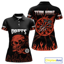 Load image into Gallery viewer, Custom Red Fire Flame Dart Arrows Skull Dart Shirts For Women, Dart Team Jerseys NYN0085