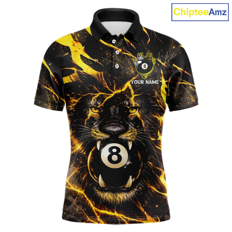 Black And Yellow Tiger Crown 8 Ball Pool Billiard Shirt For Men Personalized Billiard Team Apparel NYN2632