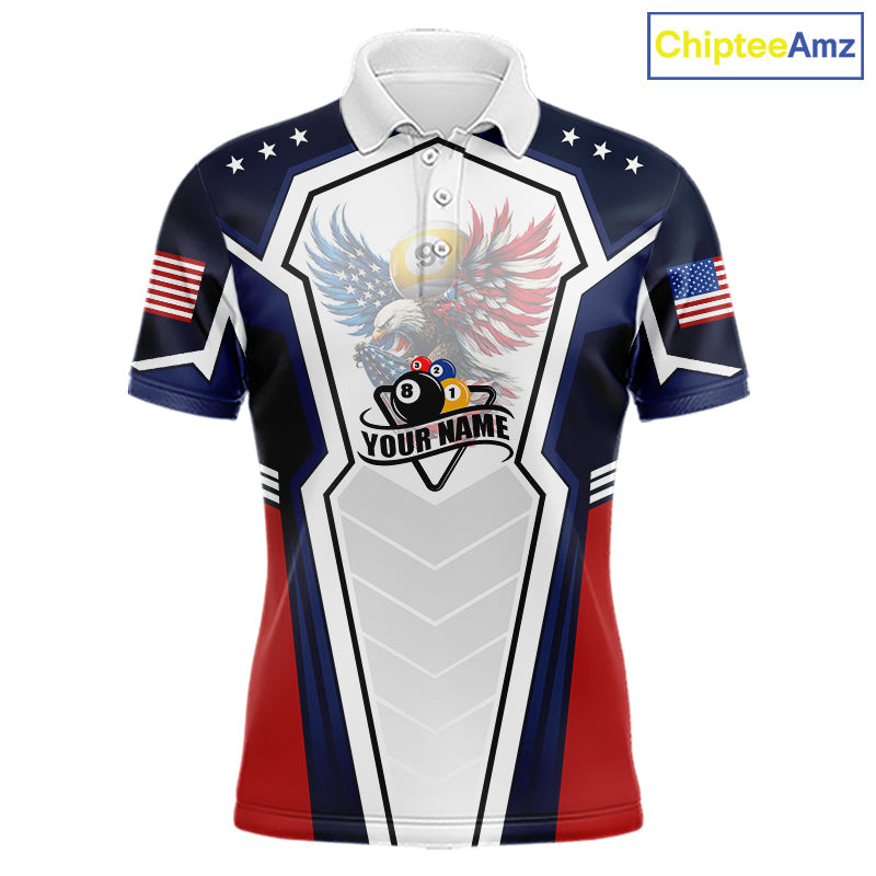 250 Years Freedom Eagle 8 Ball 9 Ball Pool Men Billiard Shirt Custom American Flag Billiard Apparel NYN2634