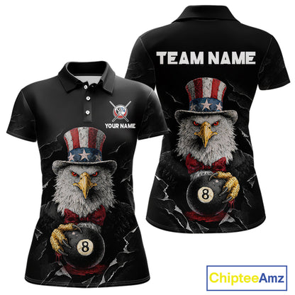 Red Dripping Patriotic Funny Eagle 8 Ball Women Billiard Pool Shirt Personalized Billiard Team Jerseys NYN2772