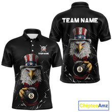 Load image into Gallery viewer, Red Dripping Patriotic Funny Eagle 8 Ball Men Billiard Pool Shirt Personalized Billiard Team Jerseys NYN2772