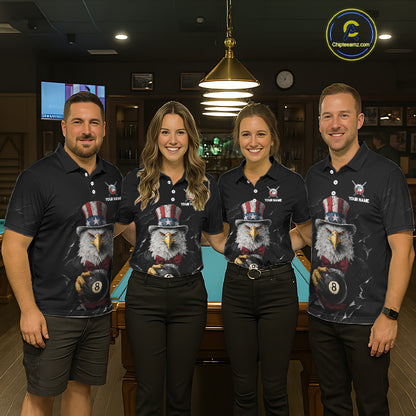 Red Dripping Patriotic Funny Eagle 8 Ball Women Billiard Pool Shirt Personalized Billiard Team Jerseys NYN2772