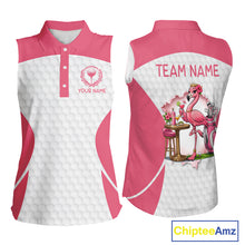 Load image into Gallery viewer, Womens Funny Golf Shirts Pub Flamingo Golf Clothing Custom Golf Team Sleeveless Polo, Golf Upf Shirts NYN2997
