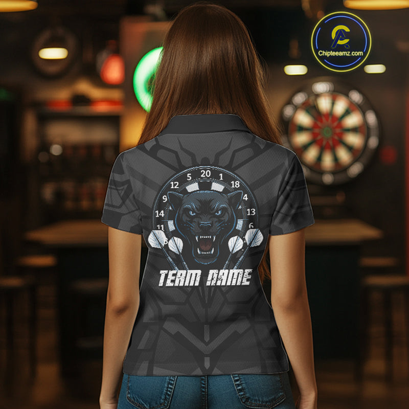 Navy Panther Darts Arrow Women's Grunge Darts Shirt - Custom Name For Darts Jersey NYN0438