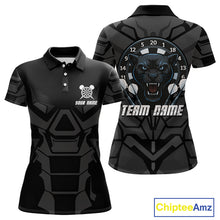 Load image into Gallery viewer, Navy Panther Darts Arrow Women's Grunge Darts Shirt - Custom Name For Darts Jersey NYN0438