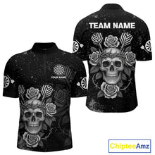 Load image into Gallery viewer, Roses Skull Dart Arrows Men's Grunge Darts Shirt - Custom Name For Darts Jersey NYN0442